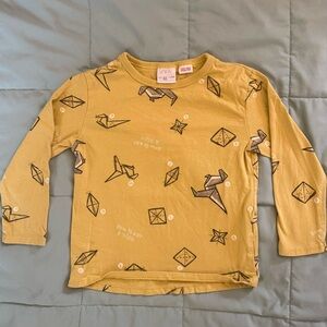 Zara Yellow Origami Print Kids Shirt